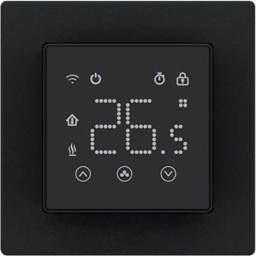 Solidparts Inbouw Wifi thermostaat Zwart