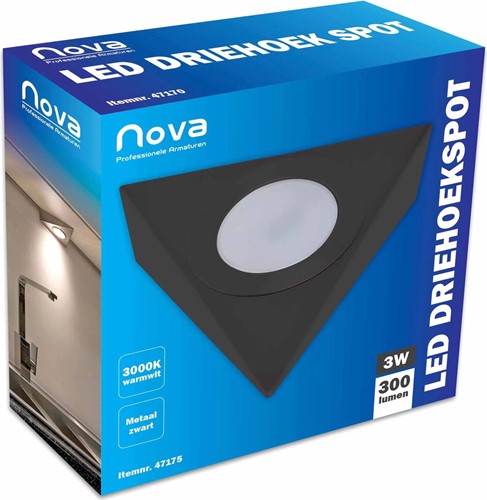 LED Driehoekspot/Keukenspot Zwart-2