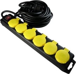 Tafelcontactdoos Pro met klep 6-voudig - 1,5m snoer