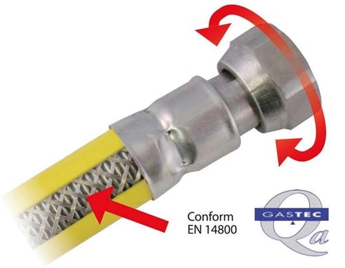Scanpart Gasaansluitset 125cm RVS extra flexibel-2