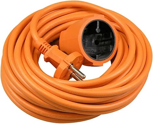 Verlengsnoer 10 meter 2x1,5mm H05VV oranje