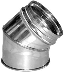 RVS Rookgasafvoer EW Ø125mm Bocht 45º