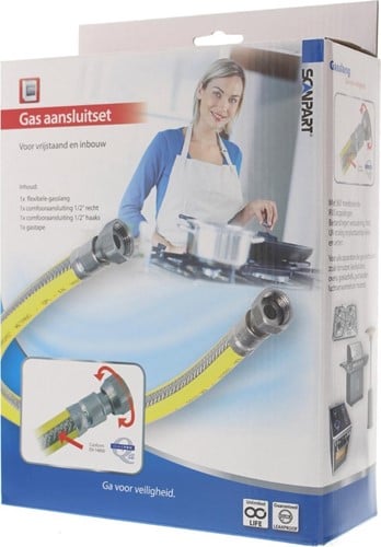 Scanpart Gasaansluitset 125cm RVS extra flexibel-3