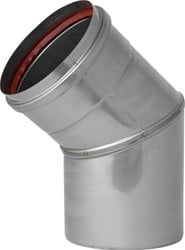 Rookgasafvoer RVS Holetherm Enkelwandig 80mm gas/pellet - Bocht 45