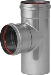 Rookgasafvoer RVS Holetherm Enkelwandig 80mm gas/pellet - T-stuk M-F-F