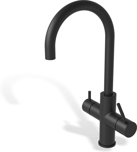 Ace 3-in-1 kokend water kraan C-uitloop Zwart compleet met boiler