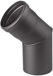 Afvoer pelletkachel zwart staal Ø80mm Bocht 45º