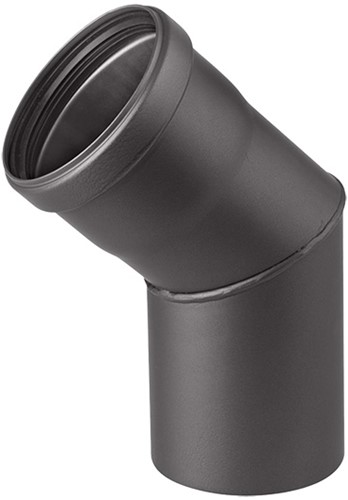 Afvoer pelletkachel zwart staal Ø80mm Bocht 45º
