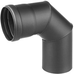Afvoer pelletkachel zwart staal Ø80mm Bocht 90º