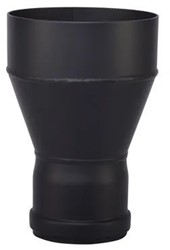Afvoer pelletkachel zwart staal verloop Ø80mm x Ø130mm