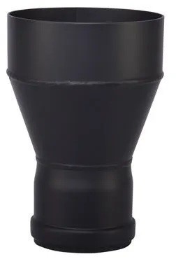 Afvoer pelletkachel zwart staal verloop Ø80mm x Ø130mm