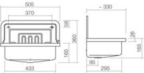 Alape uitstortgootsteen Contra 505 - Wit 505x330mm-3