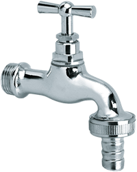 Bonfix 98110 Sanitaire tapkraan verchroomd 3/4" met kruk en slangaansluiting