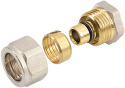 Bonfix Alu-knel messing knelkoppeling Eindkoppeling 16mm