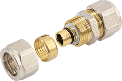 Bonfix Alu-knel messing knelkoppeling Recht 32mm