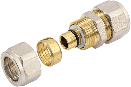 Bonfix Alu-knel messing knelkoppeling Recht 20mm