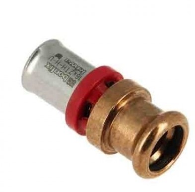 Bonfix Alu-pers messing perskoppeling recht verlopend 16 x 15 (M-profiel)