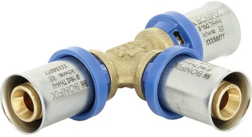 Bonfix Alu-pers messing perskoppeling t-stuk 20mm
