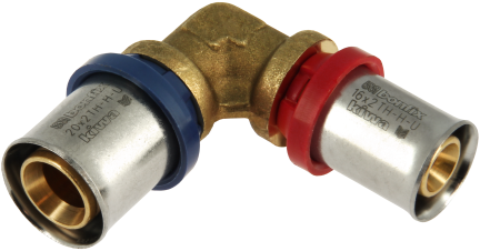 Bonfix Alu-pers messing perskoppeling knie verlopend 20 x 16mm