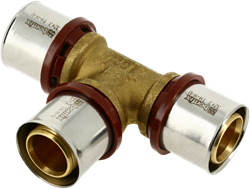 Bonfix Alu-pers messing perskoppeling t-stuk 32mm