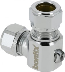 Bonfix hoekstopkraan verchroomd - schroevendraaierbediening 12mm x 12mm knel