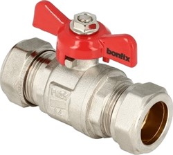 Bonfix messing kogelkraan met vlindergreep en knelfitting 28mm