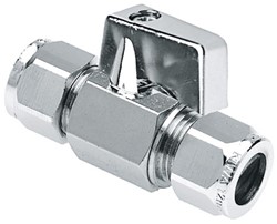 Bonfix Minikogelkraan met verchroomde knop recht knel 12mm x 10mm