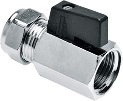 Bonfix 94105CR minikogelkraan met zwarte knop 1/2bi x 15mm