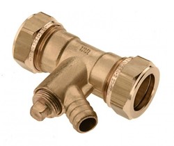 BONFIX 82680 Rechte koppeling met aftap 15x15 mm