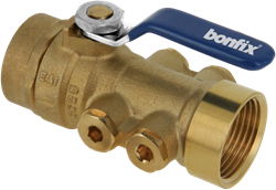 Bonfix Kogelstopkraan 1/2" met terugstroombeveiliging en aftapgelegenheid 