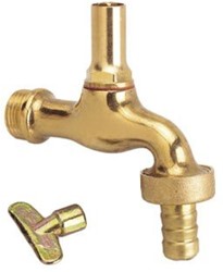 Bonfix Sanitaire tapkraan met slangkoppeling en sleutelbediening messing
