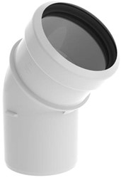 Burgerhout Safe-PP rookgasbocht 43°, 80 mm, mof x spie, PP, wit