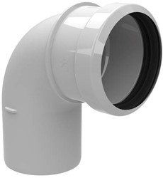 Burgerhout Safe-PP rookgasbocht 87°, 80 mm, mof x spie, PP, wit