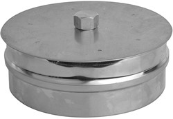 RVS Rookgasafvoer DW Ø125mm Dop t-stuk met drain