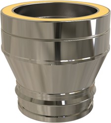 RVS Rookgasafvoer DW Ø125mm Koppelstuk EW Ø125mm naar DW Ø125mm