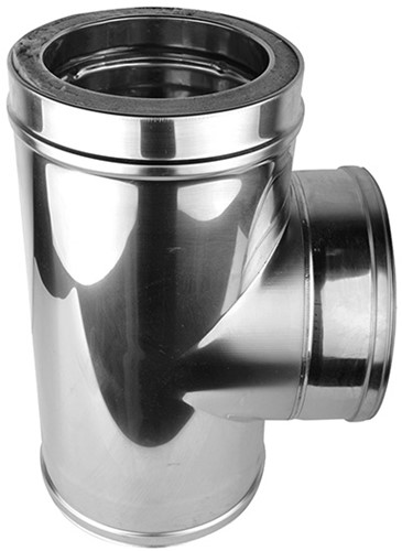 RVS Rookgasafvoer DW Ø150mm T-stuk 90º
