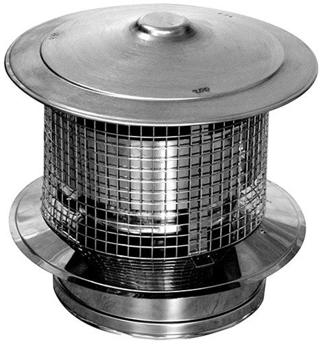 RVS Rookgasafvoer DW Ø80mm Trekkap met gaas