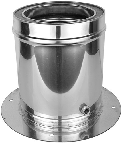 RVS Rookgasafvoer DW Ø125mm Vloerondersteuning met drain