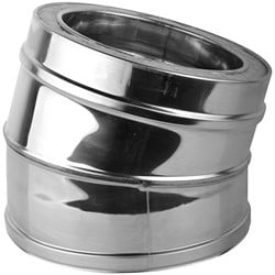 RVS Rookgasafvoer DW Ø125mm Bocht 15º
