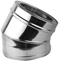 RVS Rookgasafvoer DW Ø125mm Bocht 30º