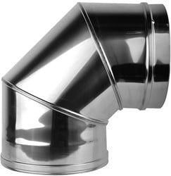 RVS Rookgasafvoer DW Ø125mm Bocht 90º