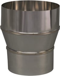 RVS rookgasafvoer verloop 124mm uitw. x 150mm