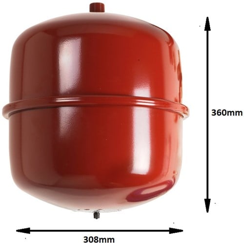 Solidparts Expansievat CV - 18 liter 0.5 bar voordruk rood-2