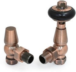Farringdon Radiator Kranenset Thermostatisch - Antiek Koper