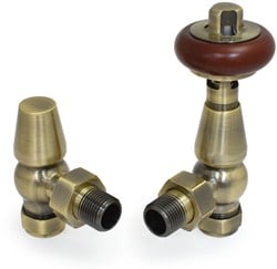 Farringdon Radiator Kranenset Thermostatisch - Antiek Messing