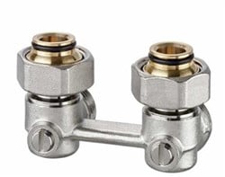 Heimeier Vekotrim onderblok 2-pijps haaks 3/4"