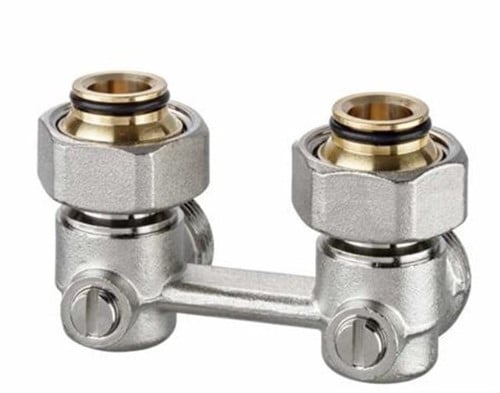 Heimeier Vekotrim onderblok 2-pijps haaks 3/4"
