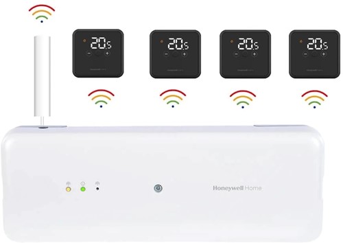 Honeywell Home Vloerverwarmingsregeling 4 zones Draadloos - Zwart