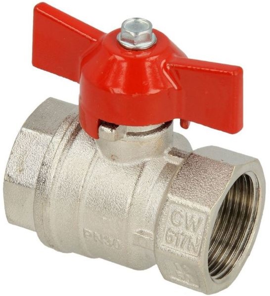 Bonfix messing kogelkraan 2x 1 1/4'' met aftapgelegenheid