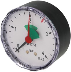 Manometer Verwarming 0-4bar, 50mm, axiaal 1/4